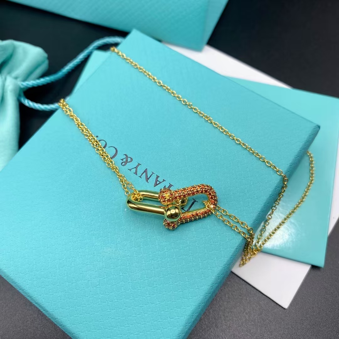 Buy replica Tiffany Large Double Link Pendant Necklace and replica jewelry from PICKS Jewelry