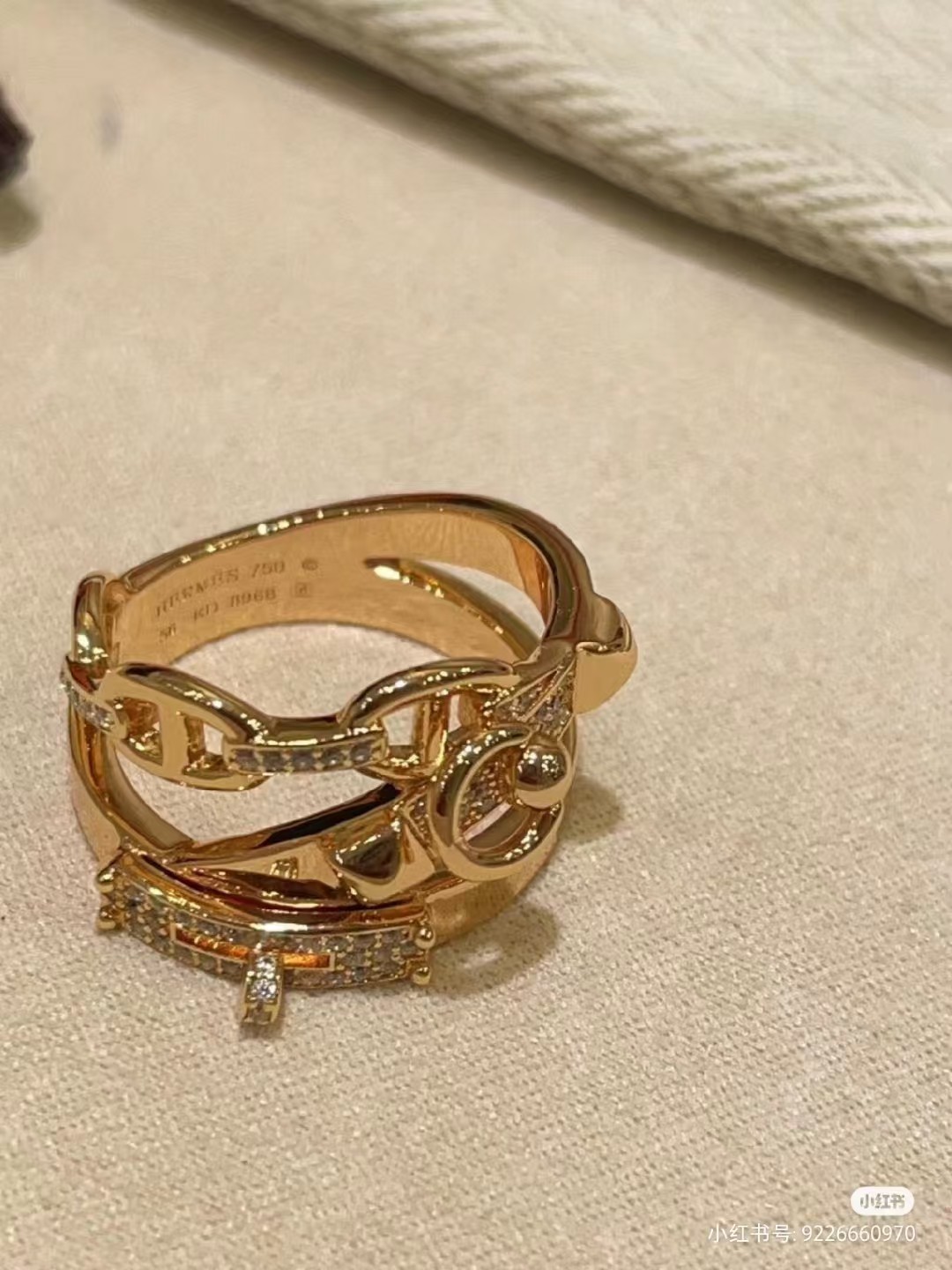 Buy replica Hermes Chaine D'ancre Enchainee Ring and replica jewelry from PICKS Jewelry