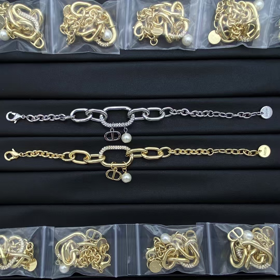 Buy replica Dior CD and Pearl Charms Chain Bracelet and replica jewelry from PICKS Jewelry