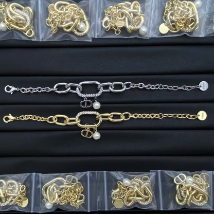 Buy replica Dior CD and Pearl Charms Chain Bracelet and replica jewelry from PICKS Jewelry