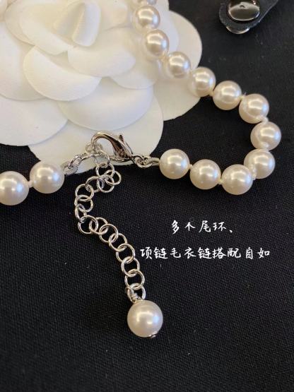 Buy replica Chanel Hollow Big Double C Pendant Pearl Necklace and replica jewelry from PICKS Jewelry