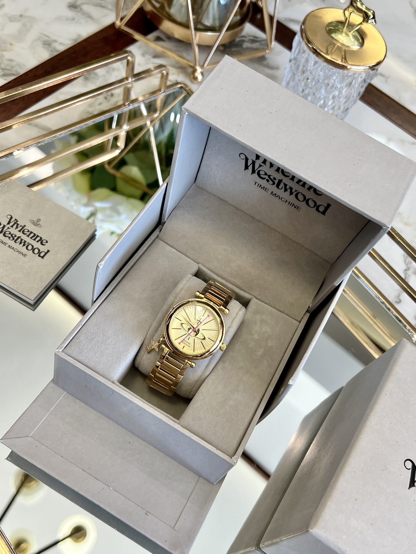 Buy replica Vivienne Westwood Gold Dial Gold Band Watch - 30MM and replica jewelry from PICKS Jewelry