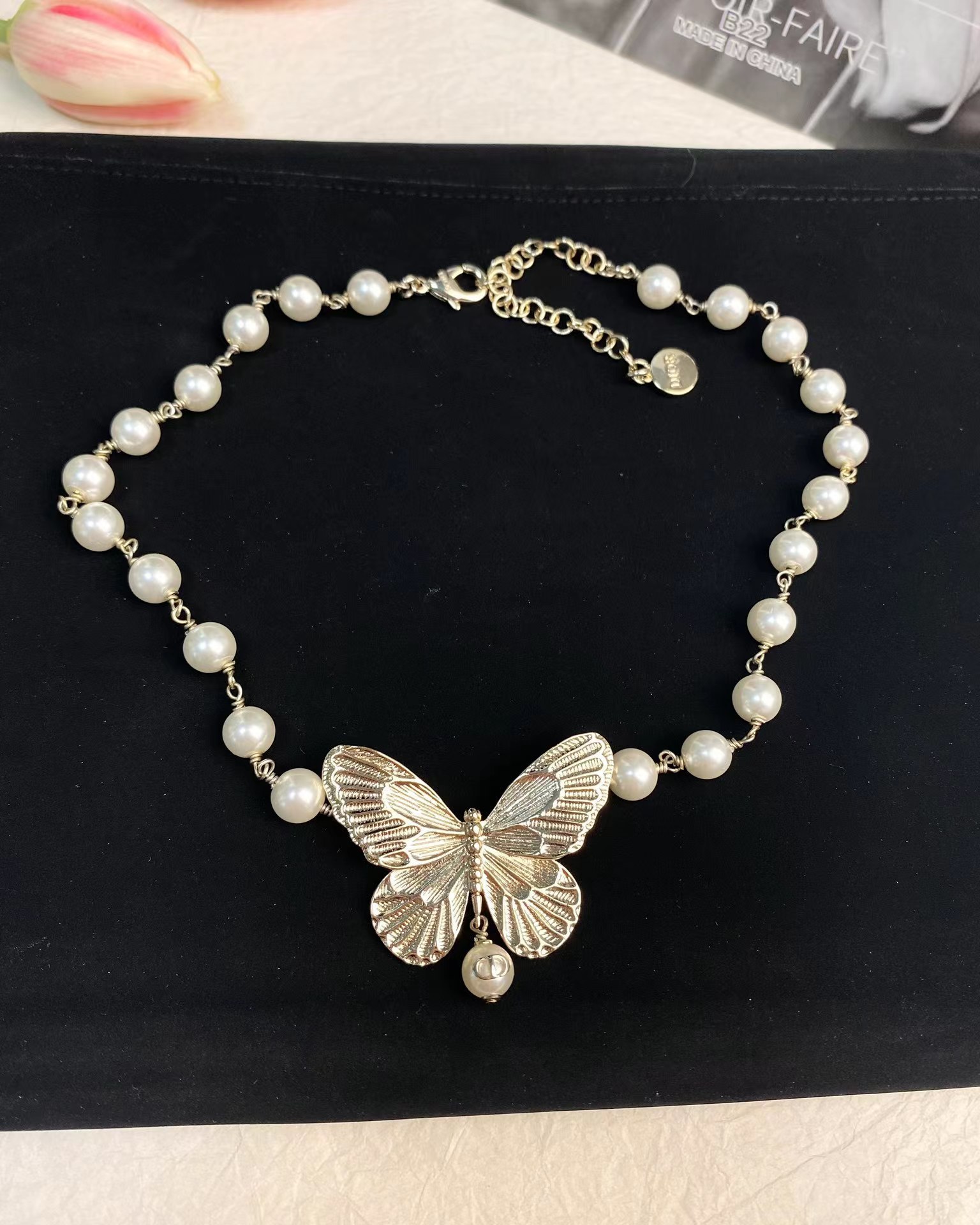 Buy replica Dior Butterfly Pearl Necklace and replica jewelry from PICKS Jewelry