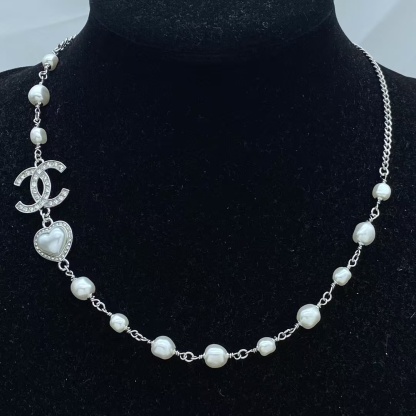 Buy replica Chanel Half Silver Chain Half Pearl Necklace and replica jewelry from PICKS Jewelry