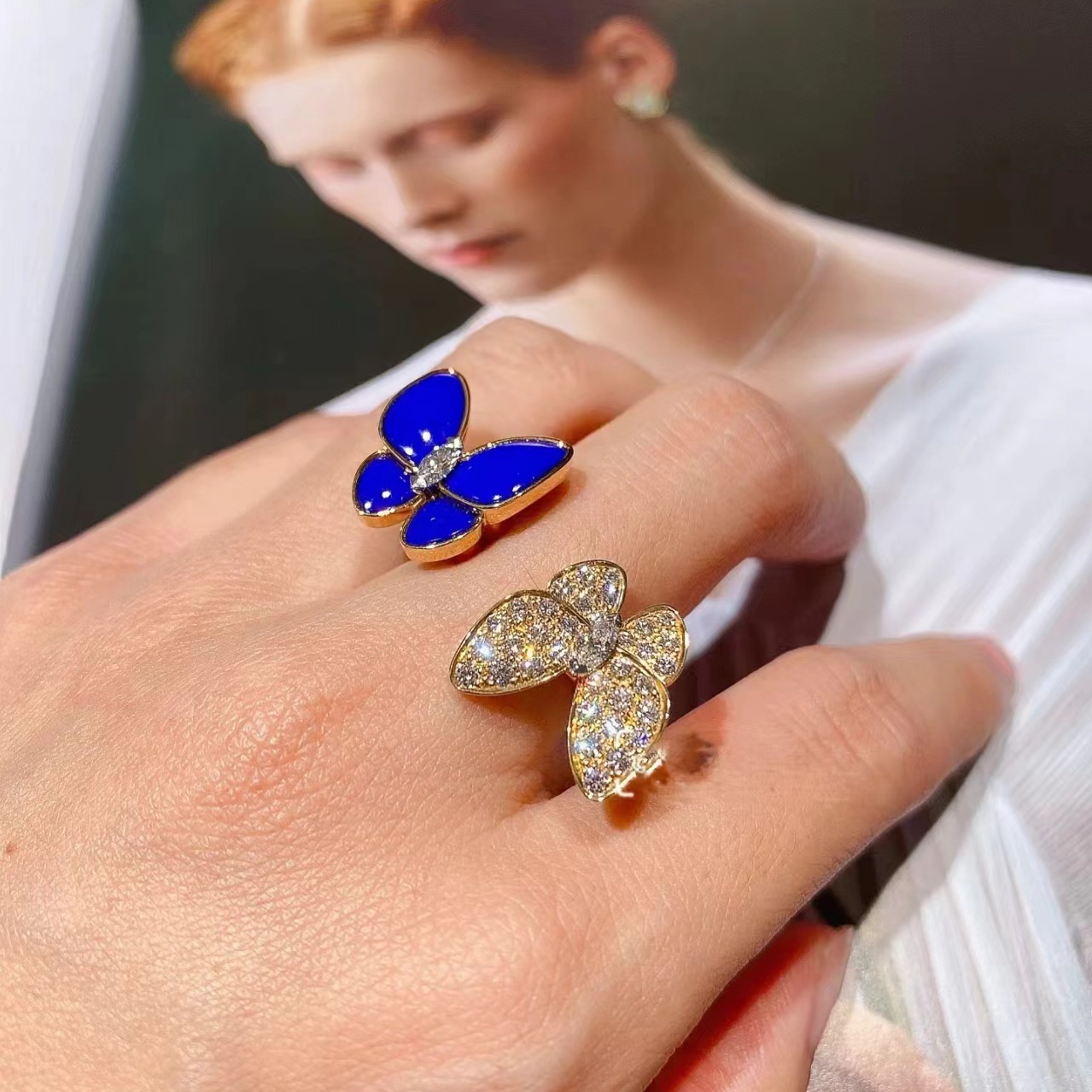 Buy replica Van Cleef & Arpels Two Butterfly Between Finger Ring and replica jewelry from PICKS Jewelry