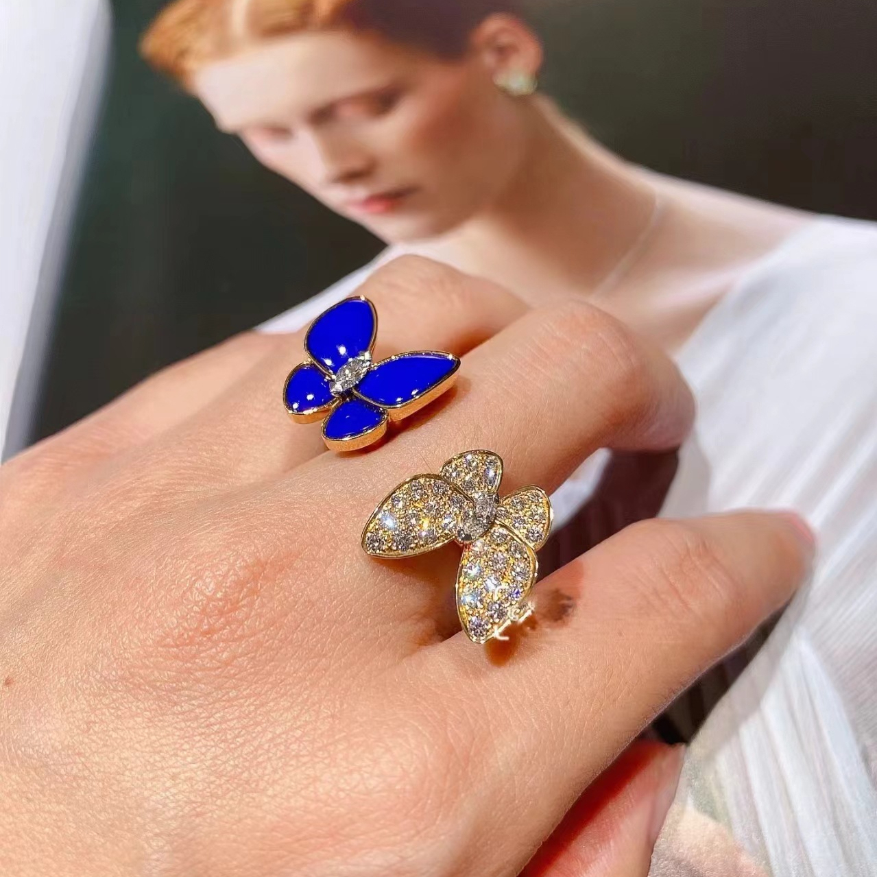 Buy replica Van Cleef & Arpels Two Butterfly Between Finger Ring and replica jewelry from PICKS Jewelry