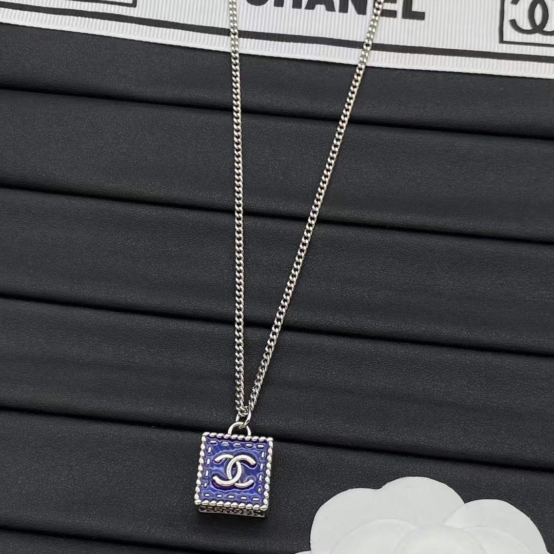 Buy replica Chanel Denim Cube Pendant Necklace and replica jewelry from PICKS Jewelry