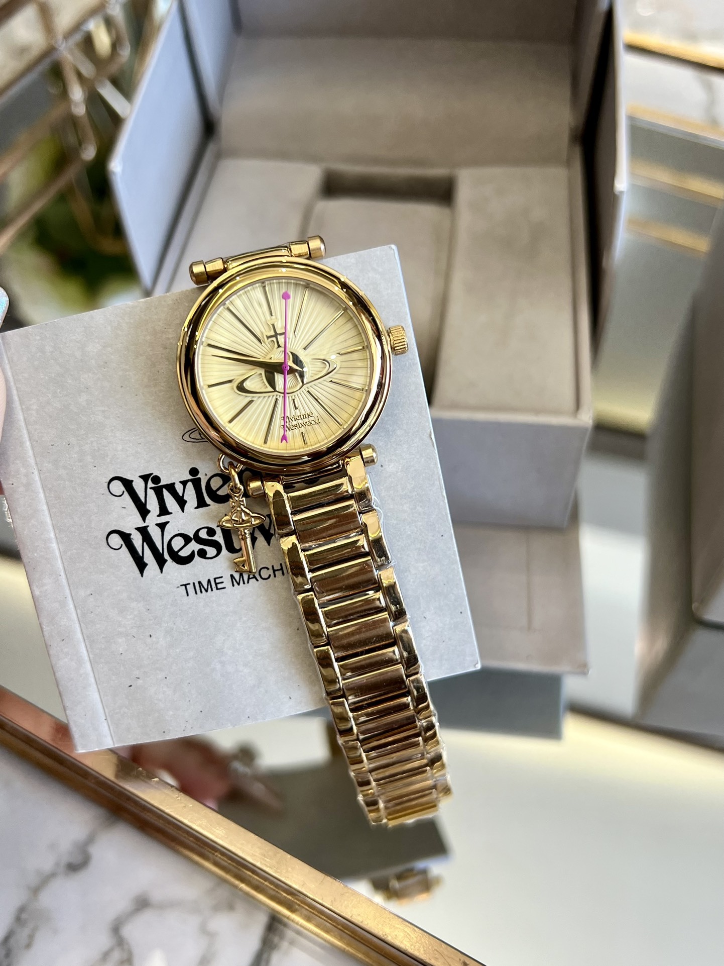 Buy replica Vivienne Westwood Gold Dial Gold Band Watch - 30MM and replica jewelry from PICKS Jewelry