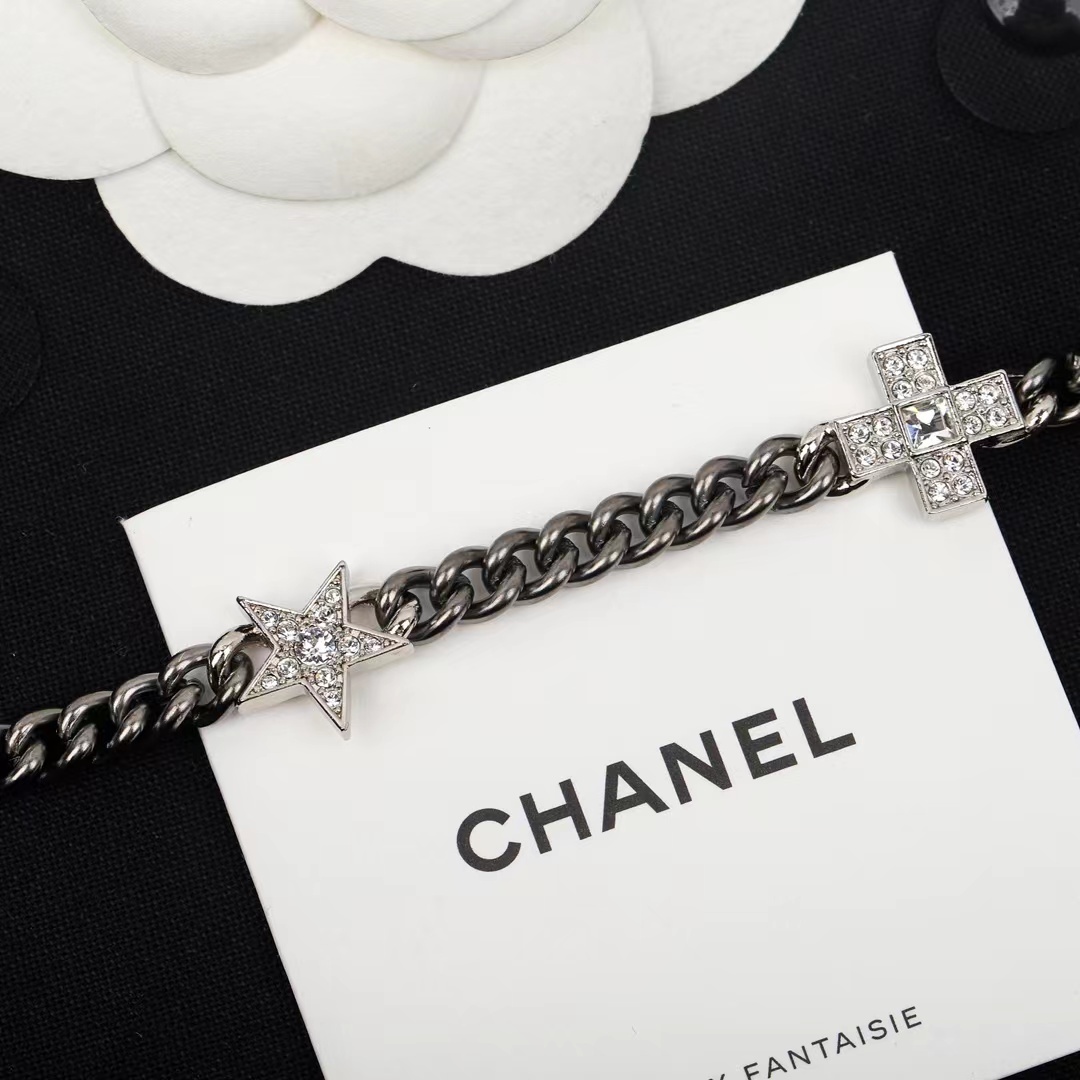Buy replica Chanel Black Cuban Chain Choker Necklace and replica jewelry from PICKS Jewelry