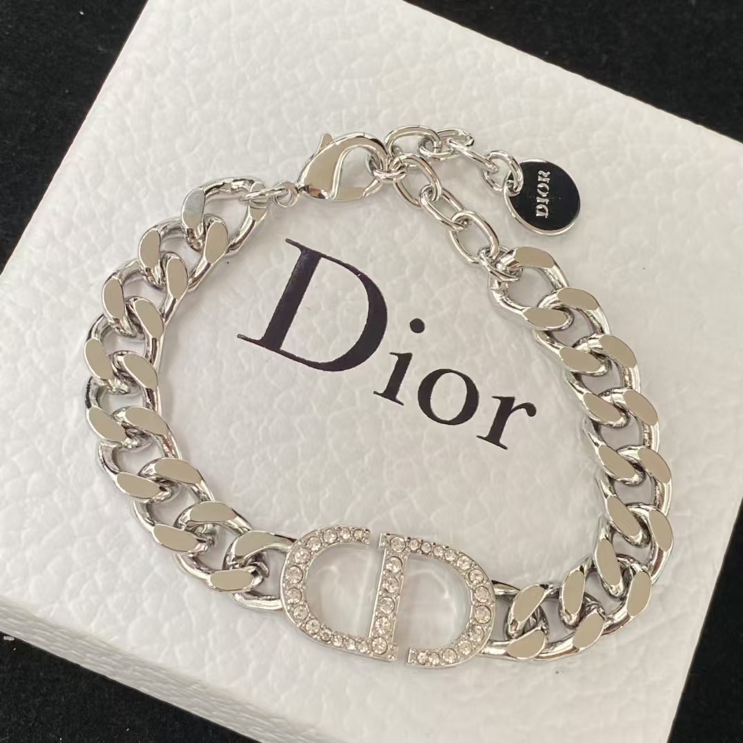 Buy replica Dior Chunky Silver Cuban Chain CD Necklace Bracelet and replica jewelry from PICKS Jewelry