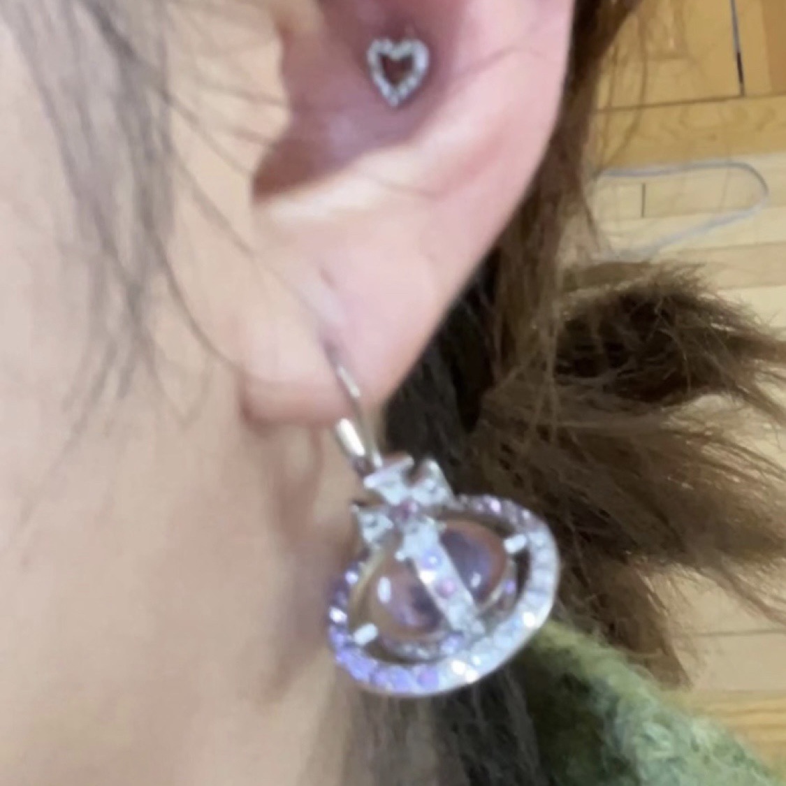 Buy replica Vivienne Westwood Light Purple Crystal Ball Planet Saturn Earrings and replica jewelry from PICKS Jewelry