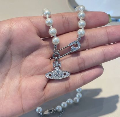 Buy replica Vivienne Westwood Saturn Pearl Necklace and replica jewelry from PICKS Jewelry