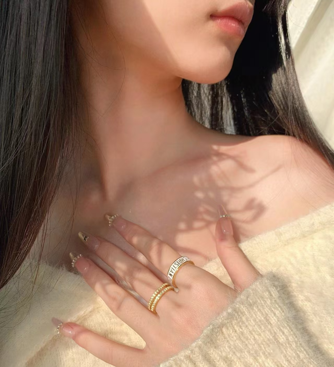 Buy replica Dior White Enamel Rings - 3 Pieces and replica jewelry from PICKS Jewelry