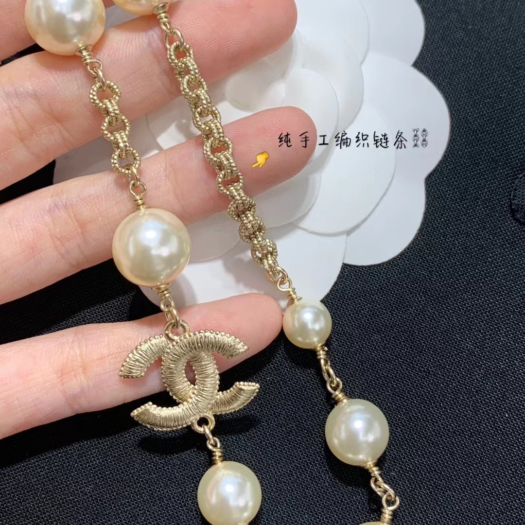 Buy replica Chanel Double C Pearl Choker Necklace and replica jewelry from PICKS Jewelry