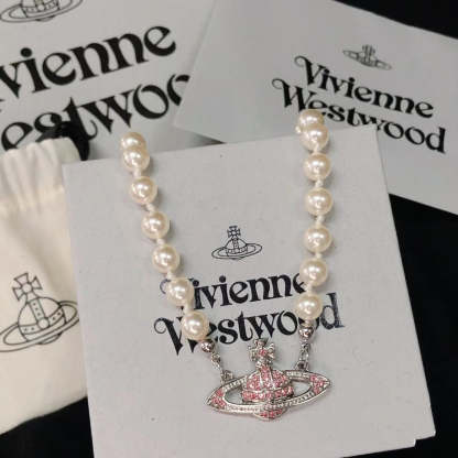 Buy replica Vivienne Westwood Pink Saturn Necklace and replica jewelry from PICKS Jewelry