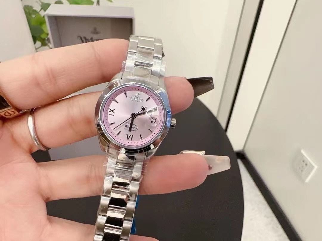 Buy replica Vivienne Westwood Light Pink Dial Saturn Watch - 28MM and replica jewelry from PICKS Jewelry