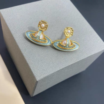 Buy replica Vivienne Westwood Enamel Candy Color Saturn Earrings and replica jewelry from PICKS Jewelry