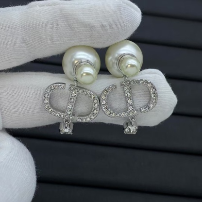 Buy replica Dior Silver CD Drop Pearl Earrings and replica jewelry from PICKS Jewelry