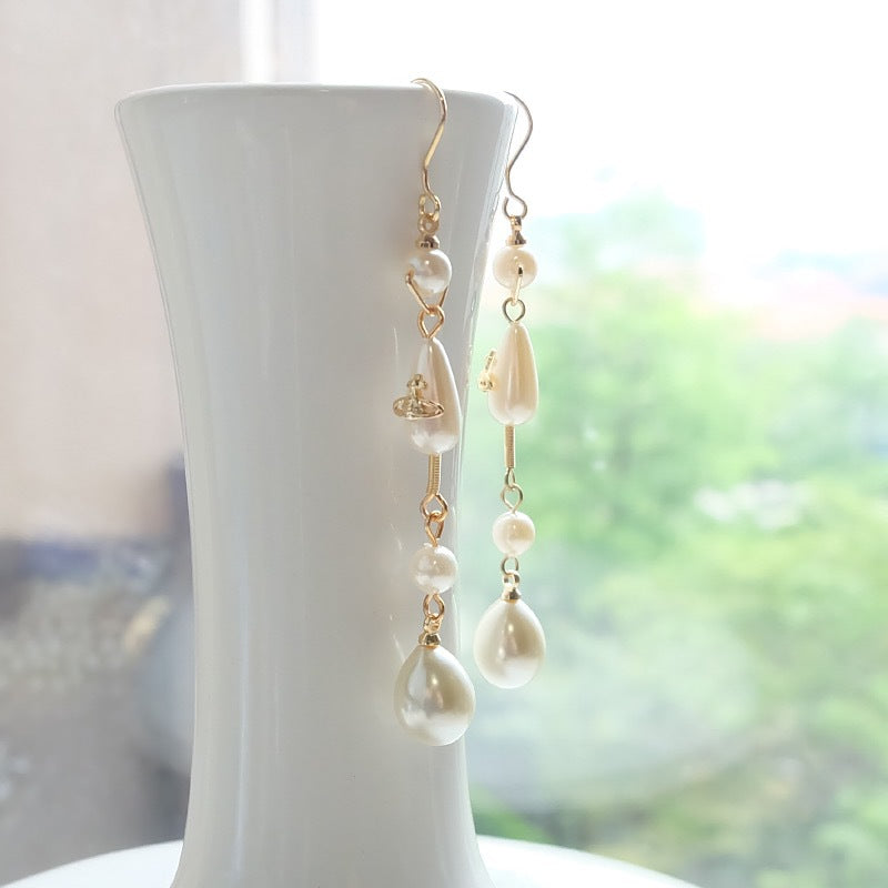 Buy replica Vivienne Westwood Teardrop Pearl Saturn Earrings and replica jewelry from PICKS Jewelry