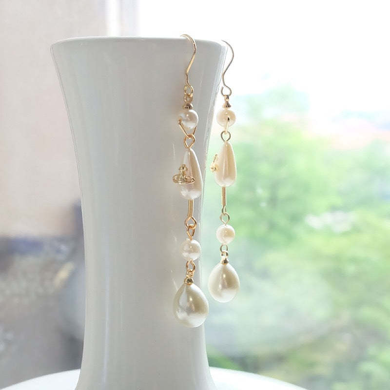 Buy replica Vivienne Westwood Teardrop Pearl Saturn Earrings and replica jewelry from PICKS Jewelry