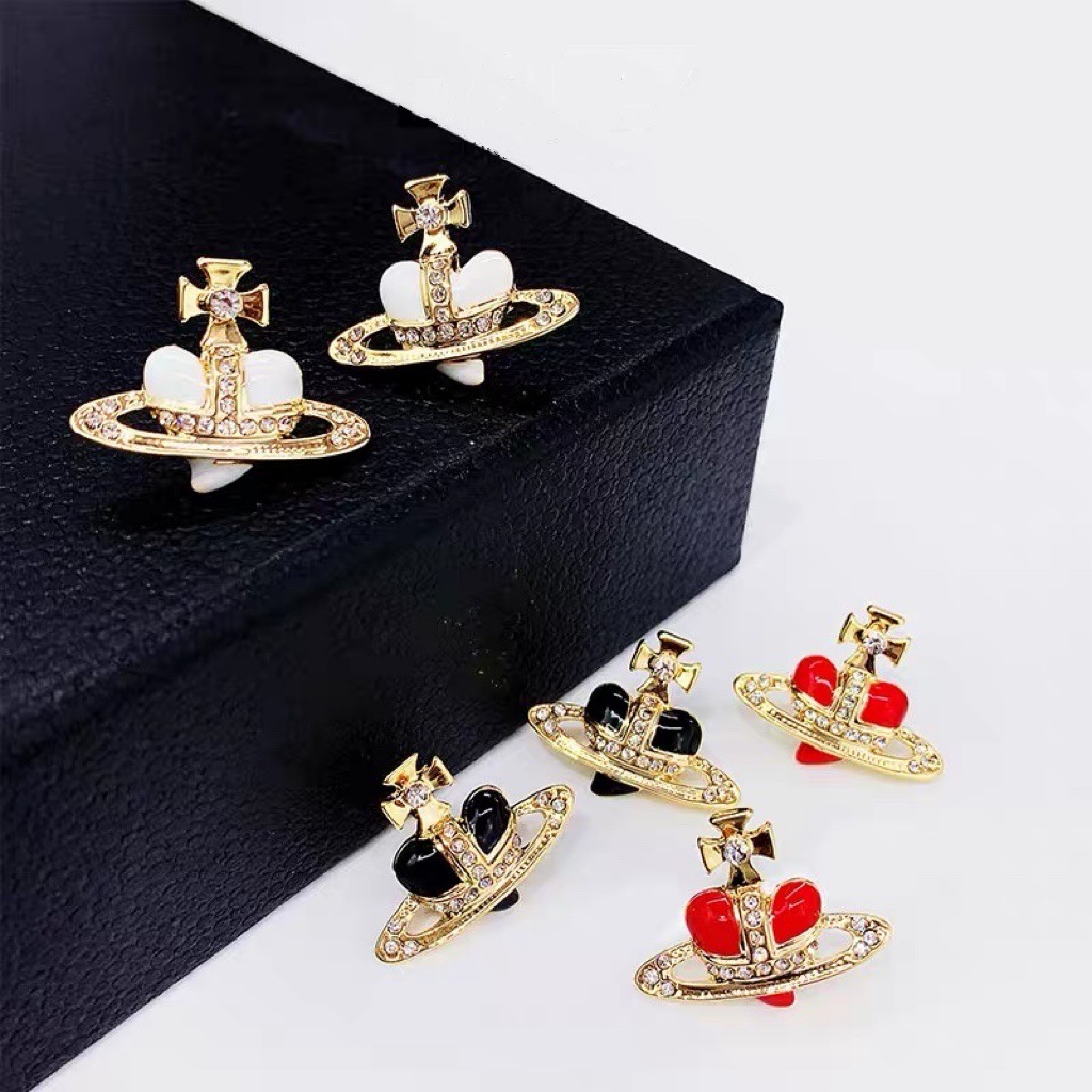 Buy replica Vivienne Westwood Enamel Love Heart Saturn Earring Stud and replica jewelry from PICKS Jewelry