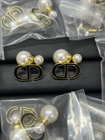 Buy replica Dior Enamel CD Dangle Pearl Earrings and replica jewelry from PICKS Jewelry