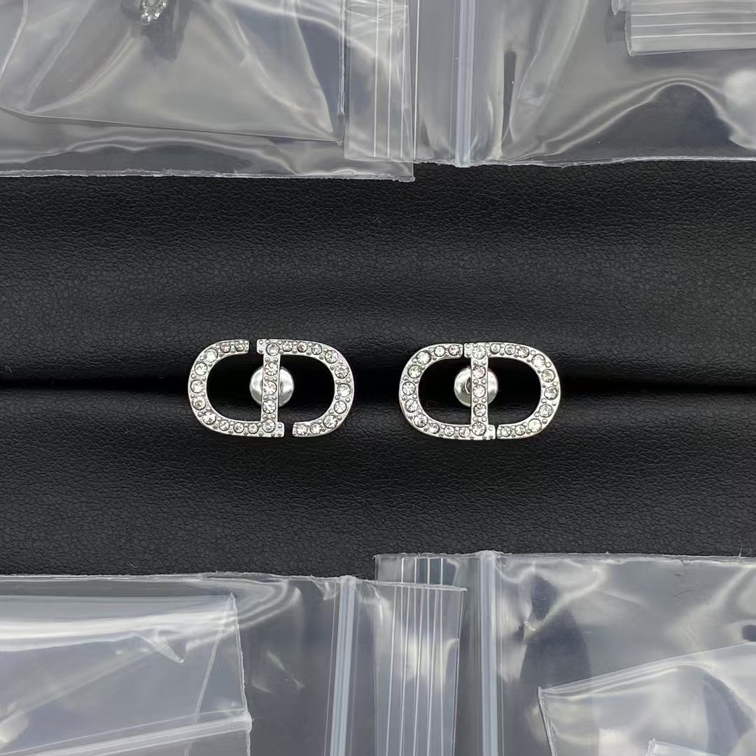 Buy replica Dior Diamond Paved CD Stud Earrings and replica jewelry from PICKS Jewelry