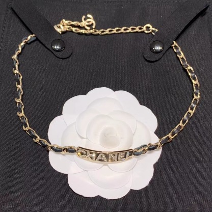 Buy replica Chanel Leather Cuban Chain Choker Necklace and replica jewelry from PICKS Jewelry