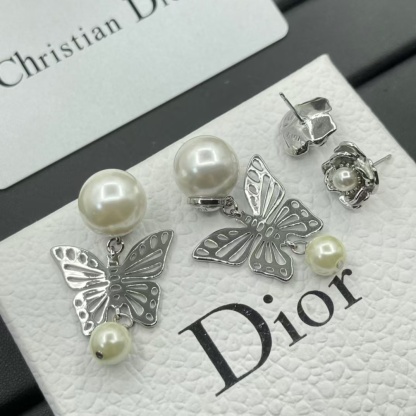 Buy replica Dior Silver Butterfly Pearl Earrings and replica jewelry from PICKS Jewelry