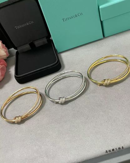 Buy replica Tiffany Knot Double Row Hinged Bangle and replica jewelry from PICKS Jewelry