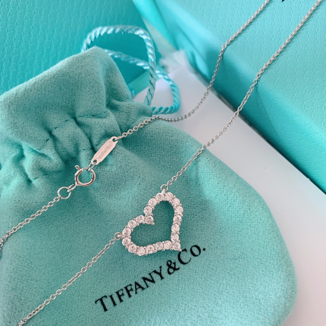 Buy replica Tiffany Medium Full Diamond Love Heart Pendant Necklace and replica jewelry from PICKS Jewelry