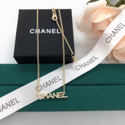 Buy replica Chanel Letters Pendant Gold Chain Necklace and replica jewelry from PICKS Jewelry