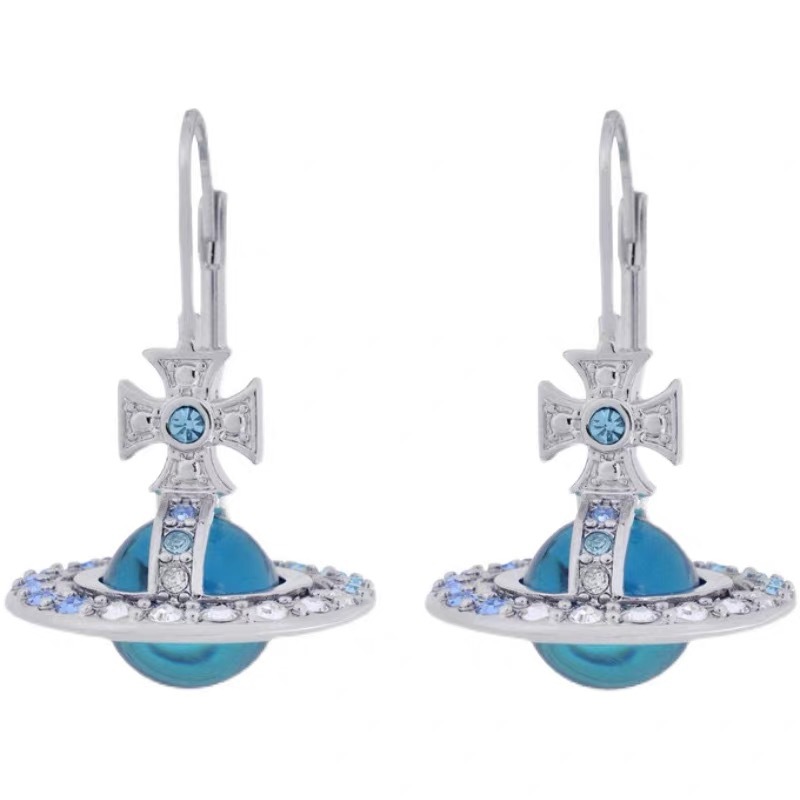 Buy replica Vivienne Westwood Gradient Color Diamond Crystal Ball Saturn Earrings and replica jewelry from PICKS Jewelry