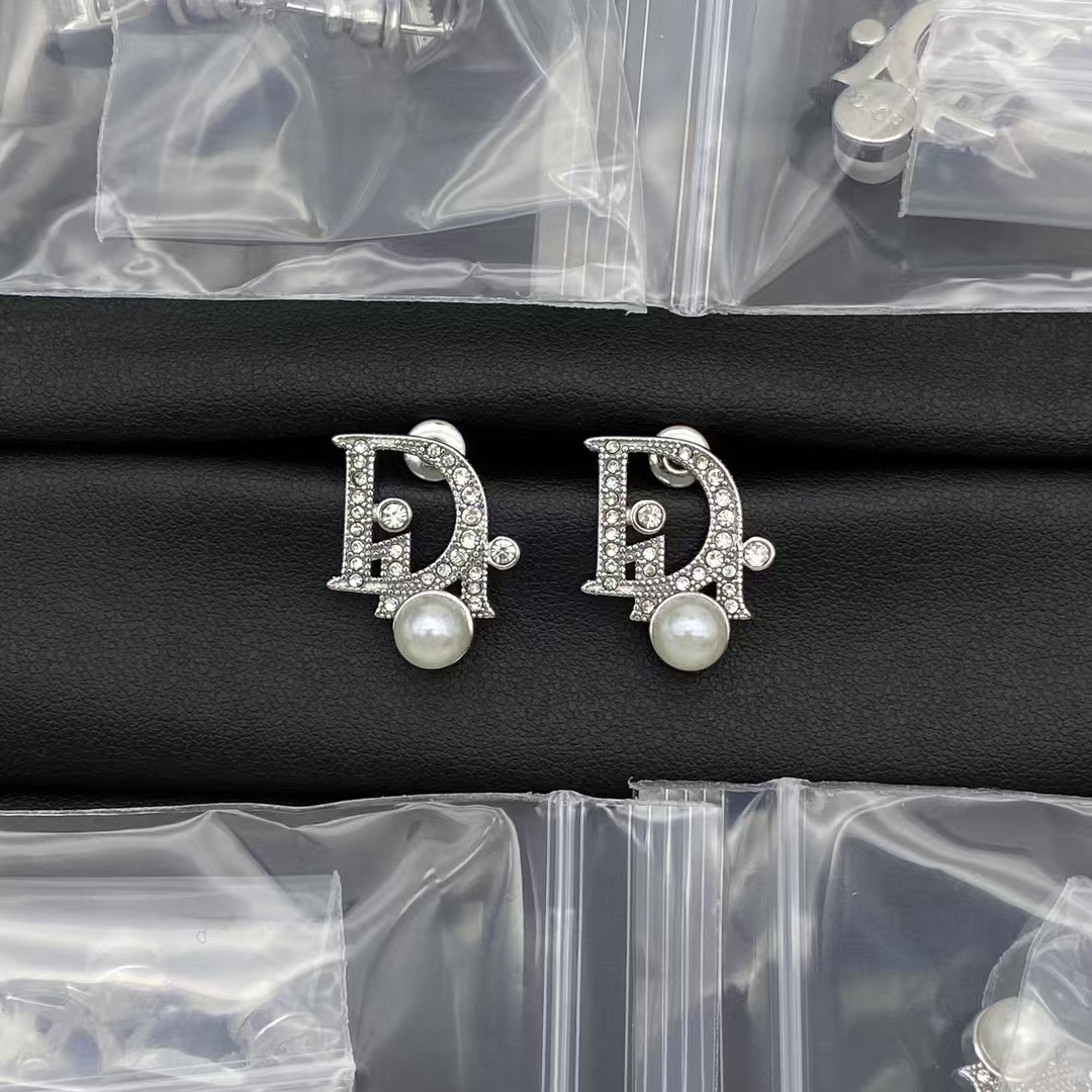 Buy replica Dior Letters Pearl Stud Earrings and replica jewelry from PICKS Jewelry
