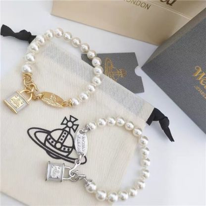 Buy replica Vivienne Westwood Lock Charm Pearl Bracelet and replica jewelry from PICKS Jewelry