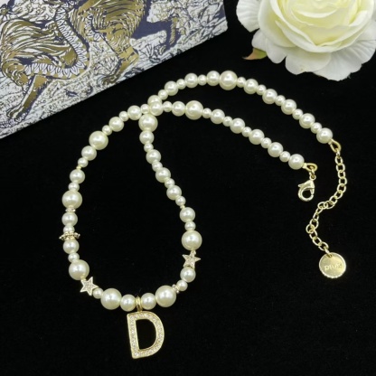 Buy replica Dior Letter D Pendant Pearl Necklace and replica jewelry from PICKS Jewelry