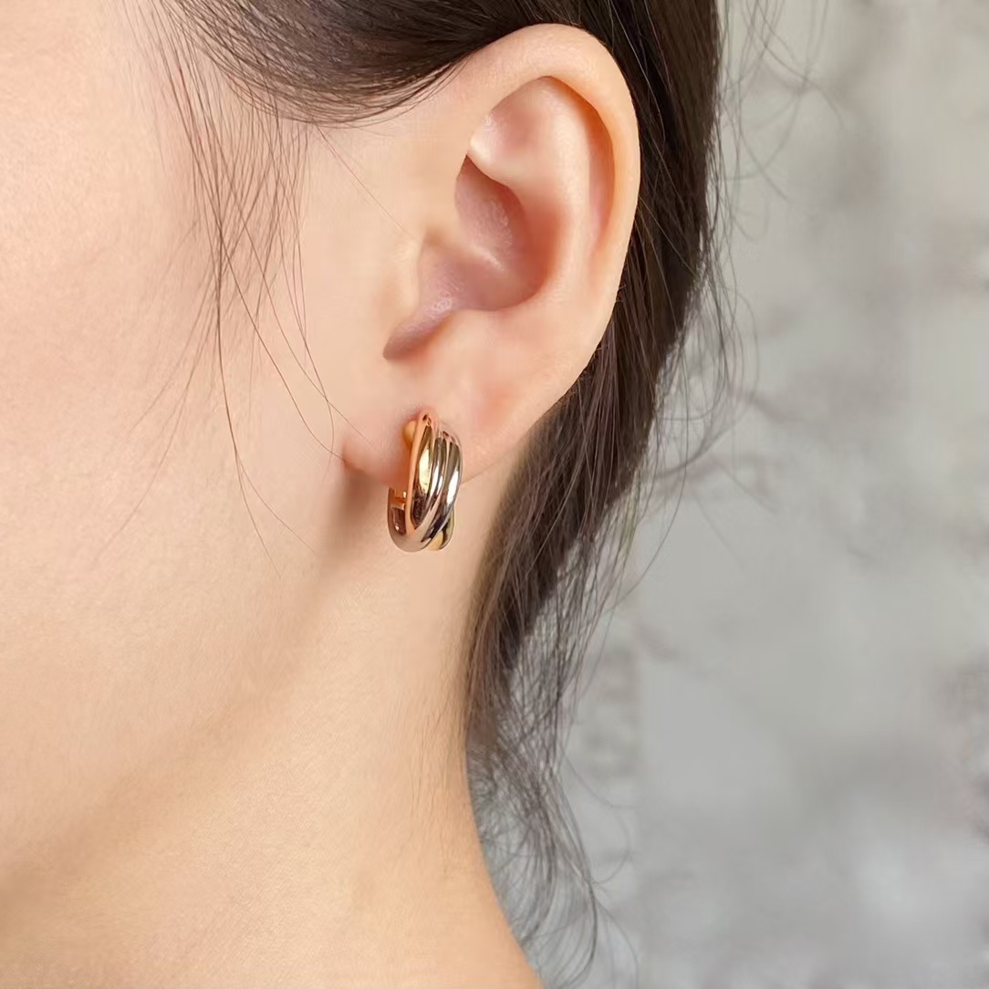 Buy replica Cartier Three Colors Metal Hoop Earrings and replica jewelry from PICKS Jewelry