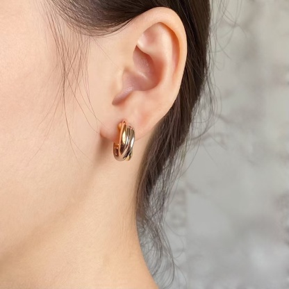 Buy replica Cartier Three Colors Metal Hoop Earrings and replica jewelry from PICKS Jewelry