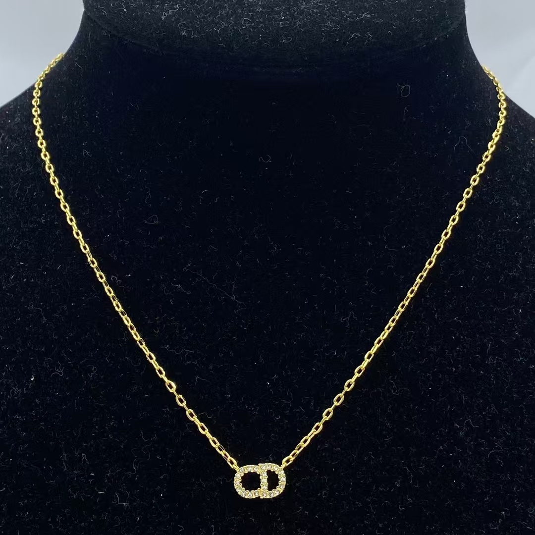 Buy replica Dior Minimalistic CD Pendant Gold Chain Necklace and replica jewelry from PICKS Jewelry
