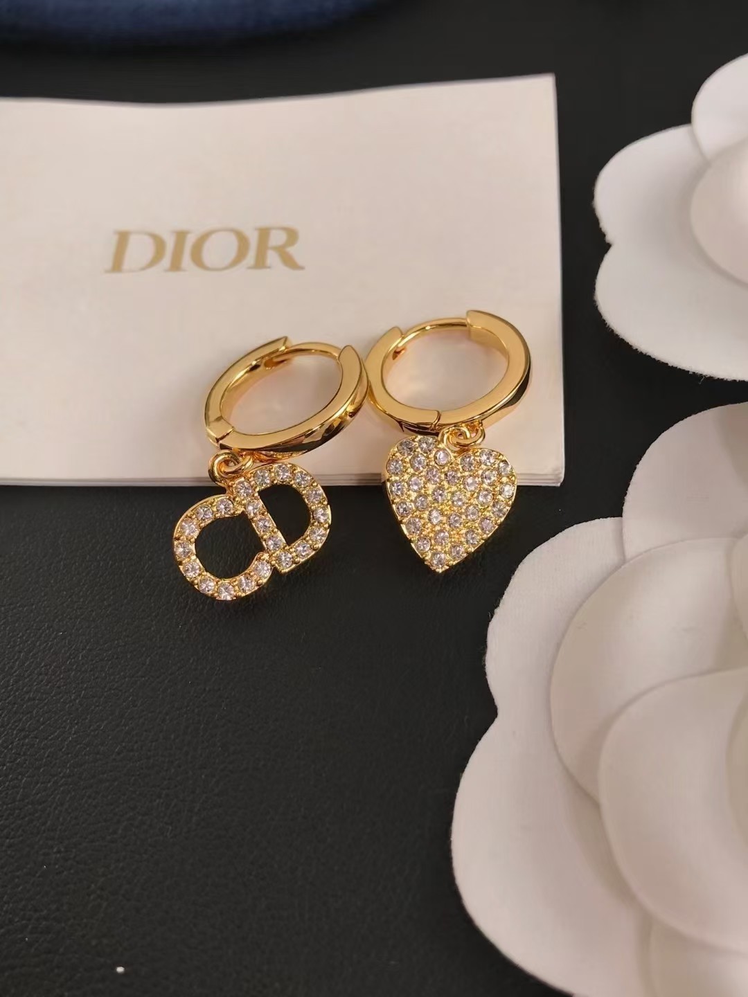 Buy replica Dior Asymmetric Heart CD Dangle Earrings and replica jewelry from PICKS Jewelry