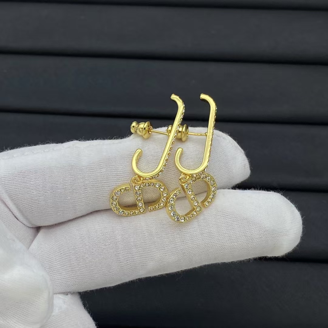 Buy replica Dior Huggie Hoop Earrings with CD Drop and replica jewelry from PICKS Jewelry