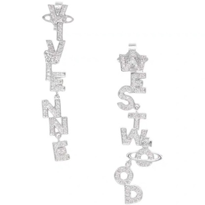 Buy replica Vivienne Westwood Letters Asymmetric Earrings and replica jewelry from PICKS Jewelry