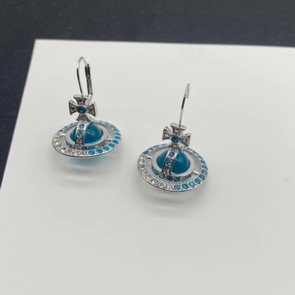 Buy replica Vivienne Westwood Gradient Color Diamond Crystal Ball Saturn Earrings and replica jewelry from PICKS Jewelry
