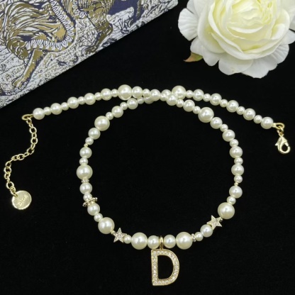 Buy replica Dior Letter D Pendant Pearl Necklace and replica jewelry from PICKS Jewelry