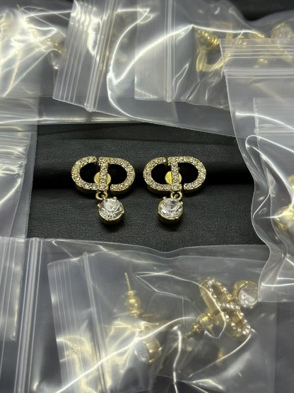 Buy replica Dior Diamond Paved CD Stud Earrings and replica jewelry from PICKS Jewelry