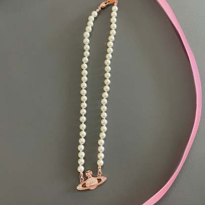 Buy replica Vivienne Westwood Saturn Pendant Pearl Necklace and replica jewelry from PICKS Jewelry