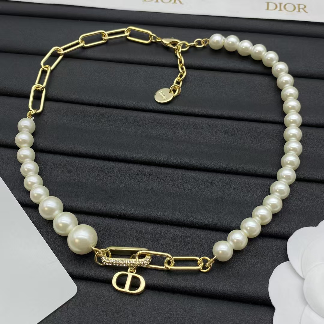 Buy replica Dior Paperclip Chain and Pearl Necklace and replica jewelry from PICKS Jewelry