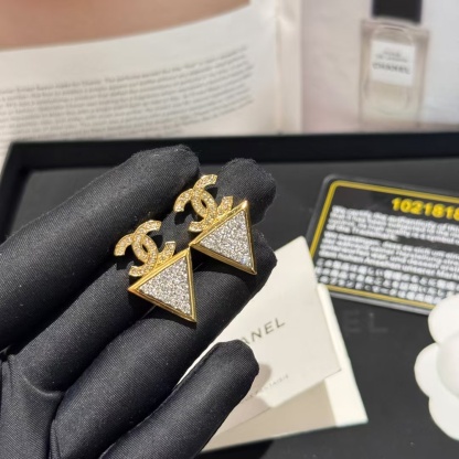 Buy replica Chanel Geometric Triangle Stud Earrings and replica jewelry from PICKS Jewelry