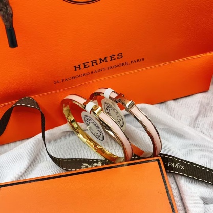 Buy replica Hermes H Pink Enamel Bracelet and replica jewelry from PICKS Jewelry