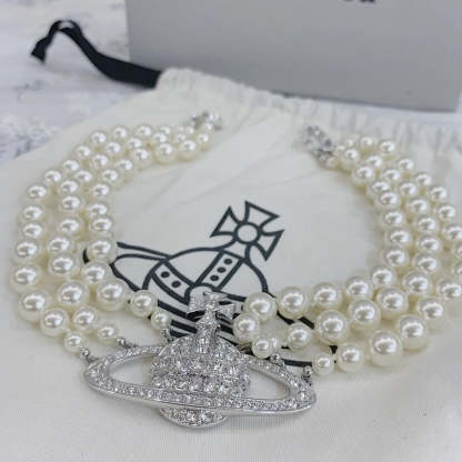 Buy replica Vivienne Westwood Three Row Pearl Necklace and replica jewelry from PICKS Jewelry
